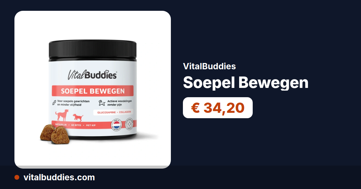 Shotvik product card for Soepel Bewegen, rendered from vitalbuddies.com/products/soepel-bewegen